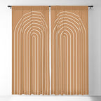 Minimal Arch XLVIII Peach Orange Modern Geometric Lines Window Curtain Gallery Image 5