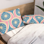 Mid Century Modern Atomic Drops Retro Pattern in Pink and Blue Pillow Sham Gallery Image 2