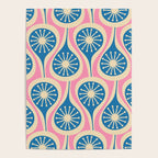Mid Century Modern Atomic Drops Retro Pattern in Pink and Blue Poster Gallery Image 4