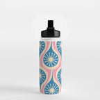 Mid Century Modern Atomic Drops Retro Pattern in Pink and Blue Water Bottle Gallery Image 2