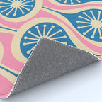 Mid Century Modern Atomic Drops Retro Pattern in Pink and Blue Rug Gallery Image 4