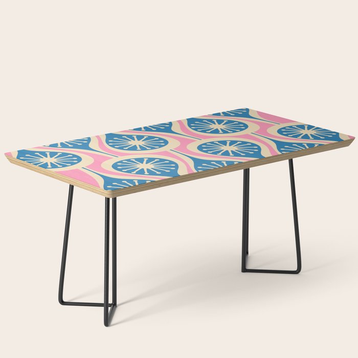Mid Century Modern Atomic Drops Retro Pattern in Pink and Blue Coffee Table Gallery Image 1
