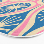 Mid Century Modern Atomic Drops Retro Pattern in Pink and Blue Bath Mat Gallery Image 3
