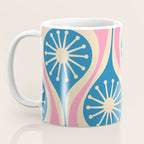 Mid Century Modern Atomic Drops Retro Pattern in Pink and Blue Coffee Mug Gallery Image 3
