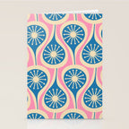 Mid Century Modern Atomic Drops Retro Pattern in Pink and Blue Stationery Card Gallery Image 2