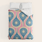 Mid Century Modern Atomic Drops Retro Pattern in Pink and Blue Duvet Cover Gallery Image 6