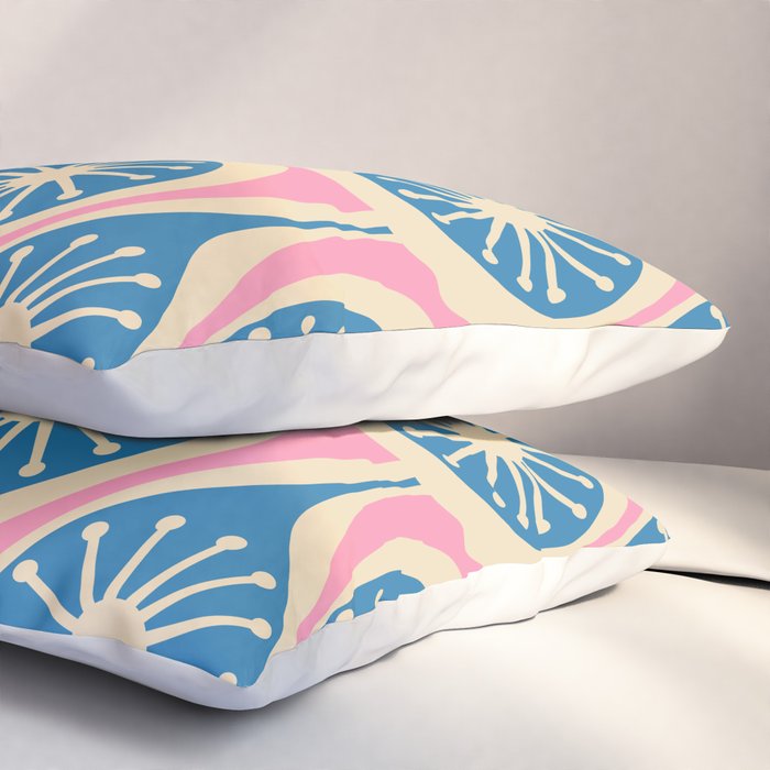 Mid Century Modern Atomic Drops Retro Pattern in Pink and Blue Pillow Sham Gallery Image 3