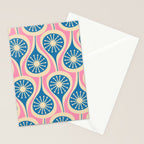 Mid Century Modern Atomic Drops Retro Pattern in Pink and Blue Stationery Card Gallery Image 2