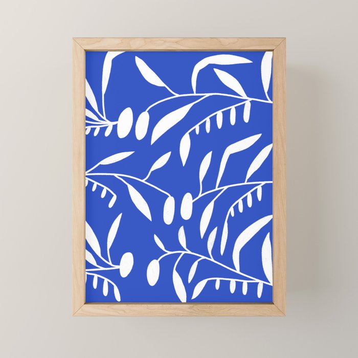 botanical leaf-blue  Mini Art Print Gallery Image 1