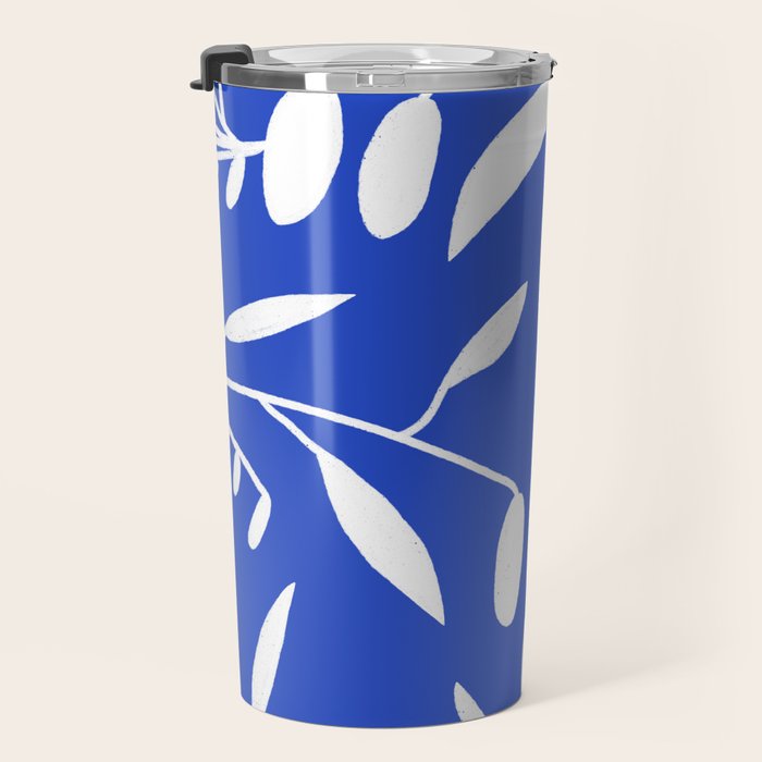 botanical leaf-blue  Travel Mug Gallery Image 3