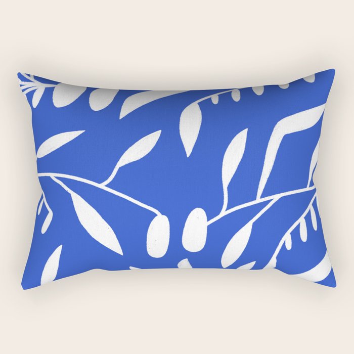 botanical leaf-blue  Rectangular Pillow Gallery Image 1