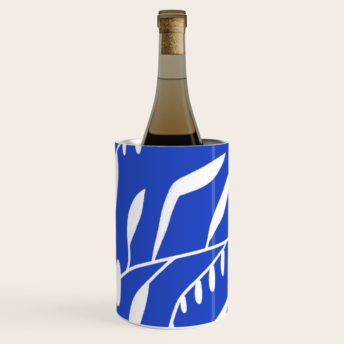 botanical leaf-blue  Wine Chiller Gallery Image 3
