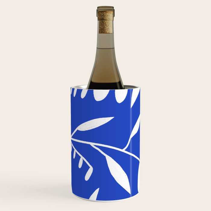 botanical leaf-blue  Wine Chiller Gallery Image 2