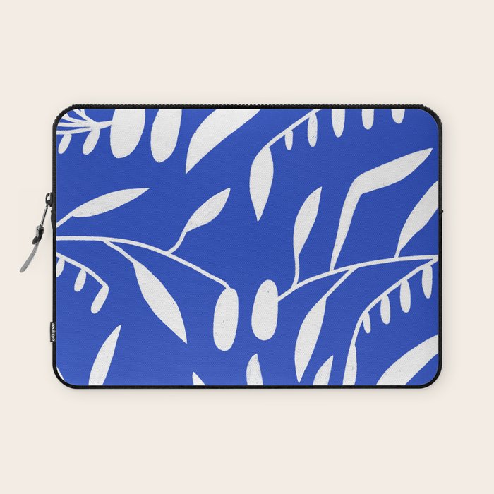 botanical leaf-blue  Laptop Sleeve Gallery Image 1