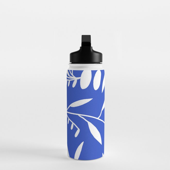 botanical leaf-blue  Water Bottle Gallery Image 3