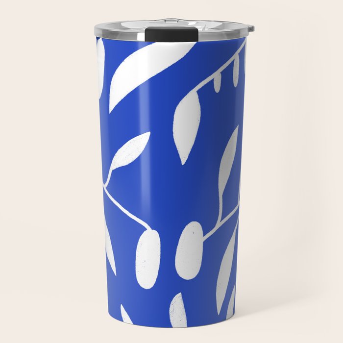 botanical leaf-blue  Travel Mug Gallery Image 1