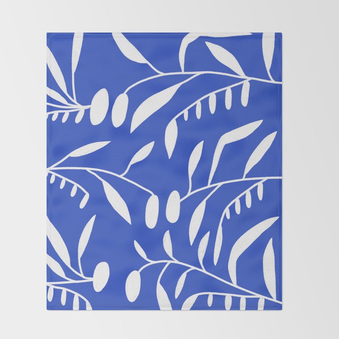 botanical leaf-blue  Throw Blanket Gallery Image 2