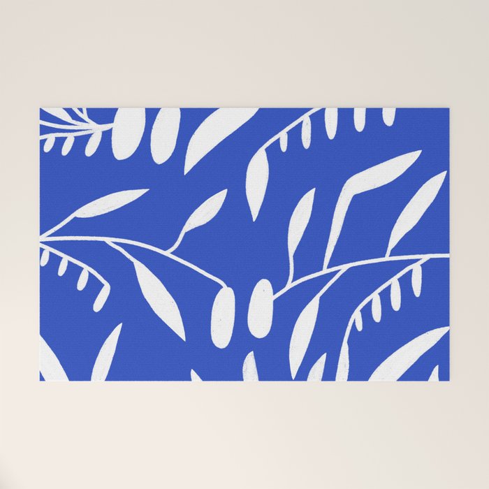botanical leaf-blue  Welcome Mat Gallery Image 1