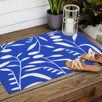 botanical leaf-blue  Outdoor Rug Gallery Image 2