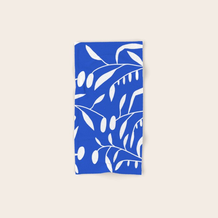 botanical leaf-blue  Bath Towel Gallery Image 1
