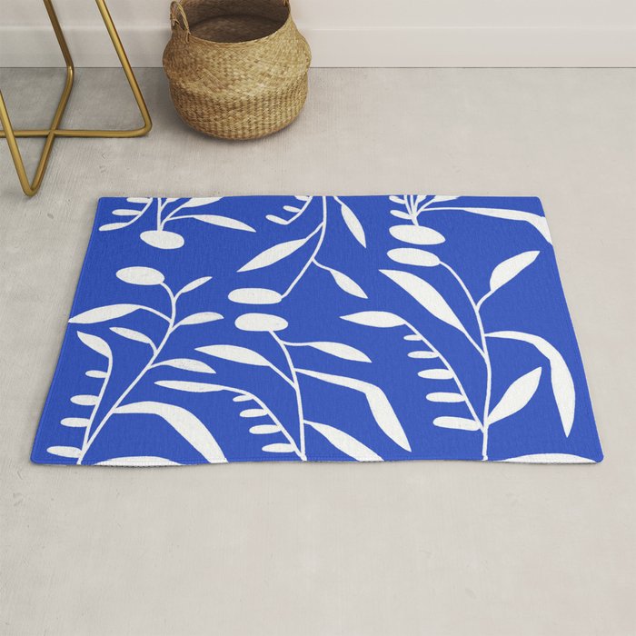 botanical leaf-blue  Rug Gallery Image 1