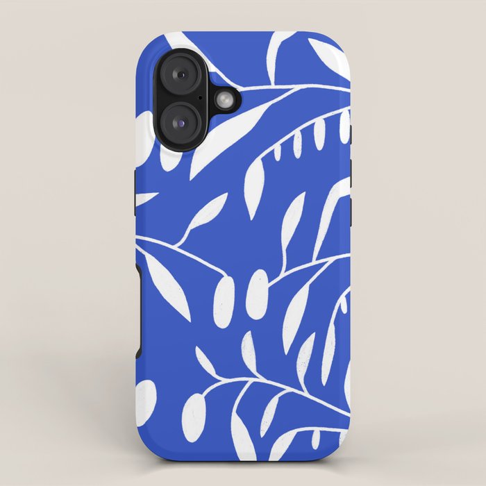 botanical leaf-blue  iPhone Case Gallery Image 1