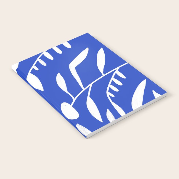 botanical leaf-blue  Notebook Gallery Image 1