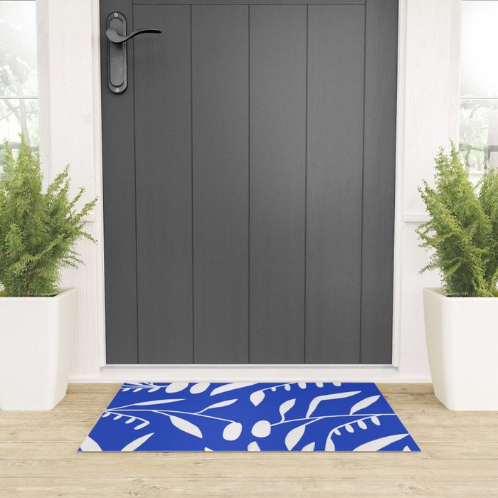botanical leaf-blue  Welcome Mat Gallery Image 3