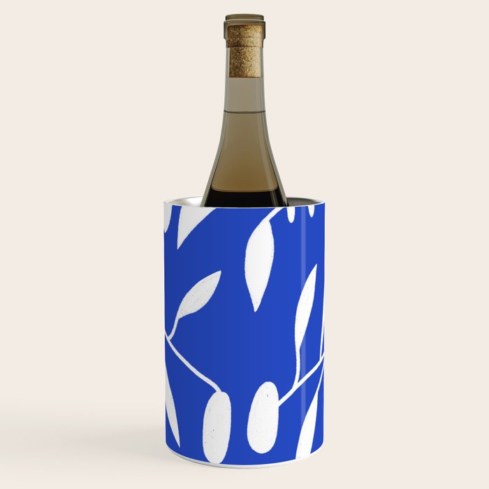 botanical leaf-blue  Wine Chiller Gallery Image 1