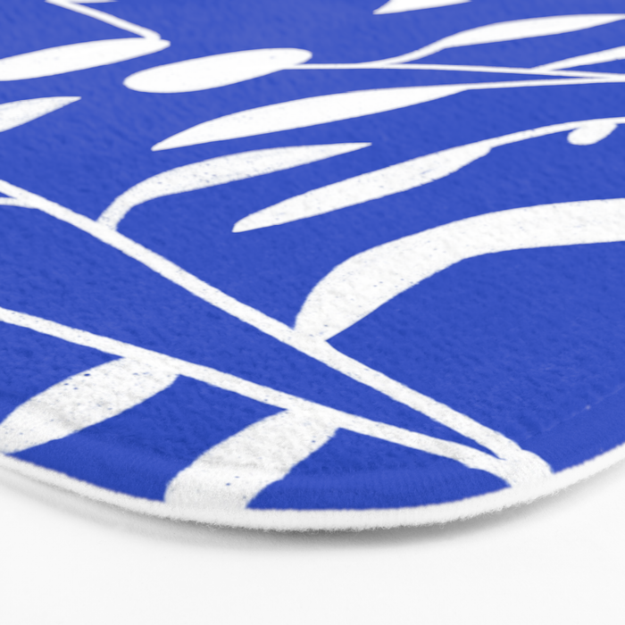 botanical leaf-blue  Bath Mat Gallery Image 3