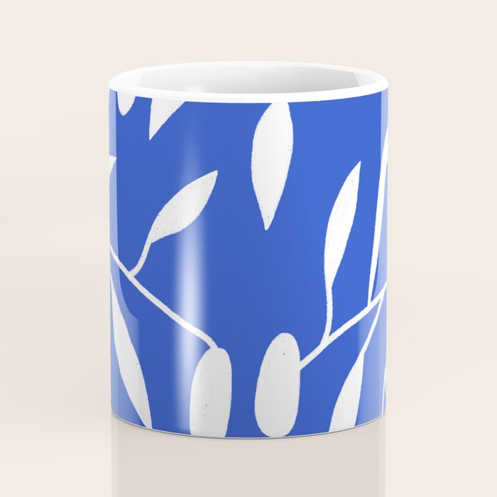 botanical leaf-blue  Coffee Mug Gallery Image 4