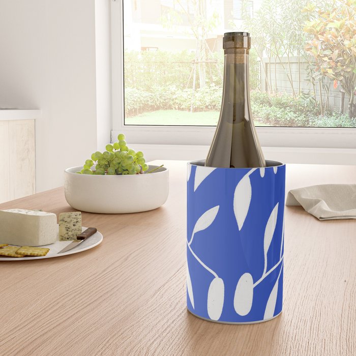 botanical leaf-blue  Wine Chiller Gallery Image 4