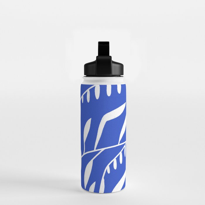 botanical leaf-blue  Water Bottle Gallery Image 2