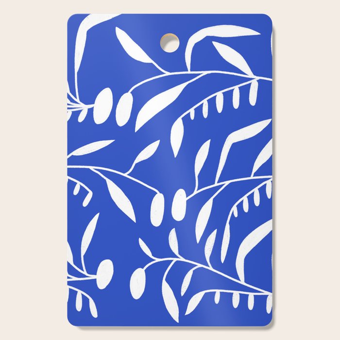 botanical leaf-blue  Cutting Board Gallery Image 1