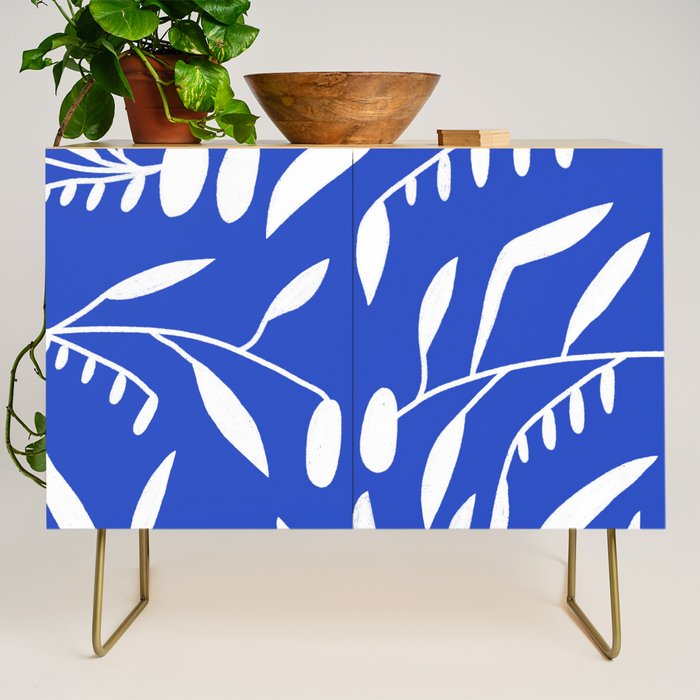 botanical leaf-blue  Credenza Gallery Image 1