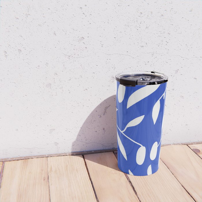 botanical leaf-blue  Travel Mug Gallery Image 4