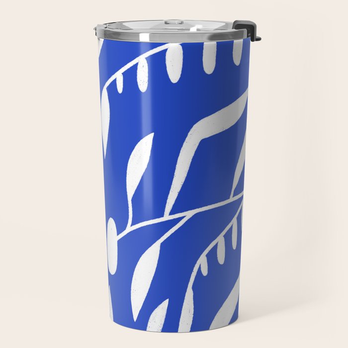 botanical leaf-blue  Travel Mug Gallery Image 2