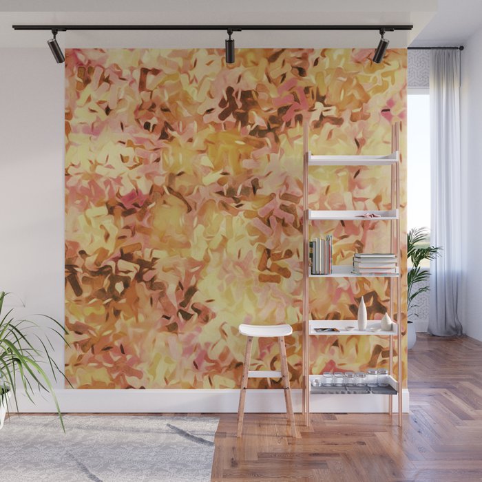 Confetti Autumn Orange Wall Mural Gallery Image 1