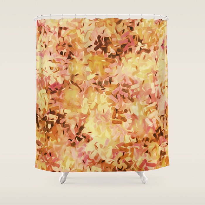Confetti Autumn Orange Shower Curtain Gallery Image 1