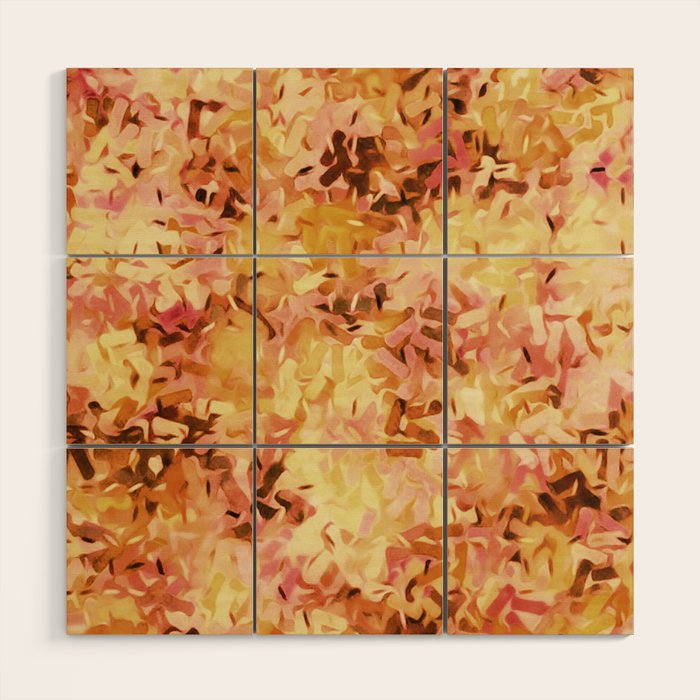 Confetti Autumn Orange Wood Wall Art Gallery Image 1
