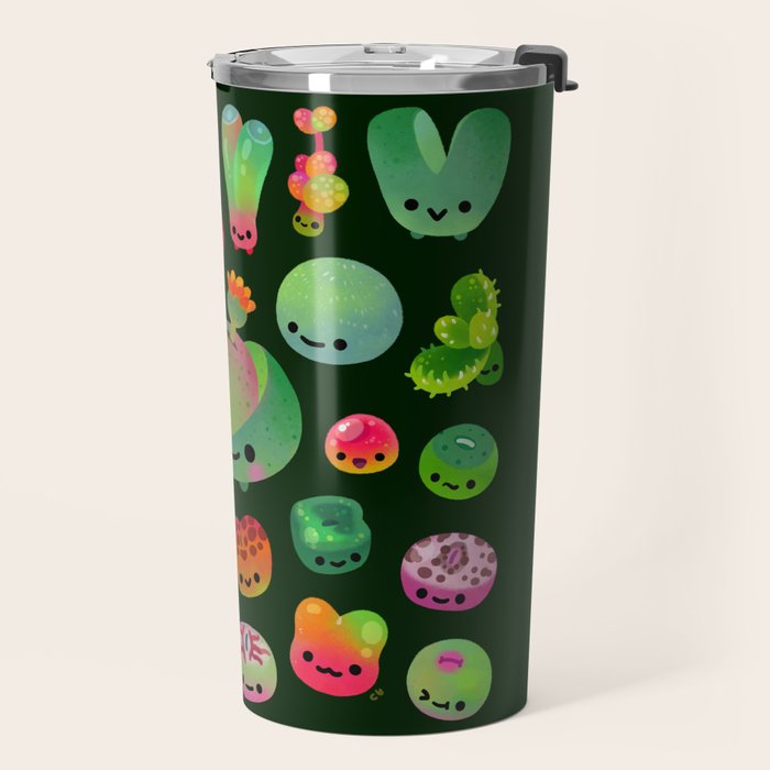 Baby succulent 3 - Mesembs (dark) Travel Mug Gallery Image 2