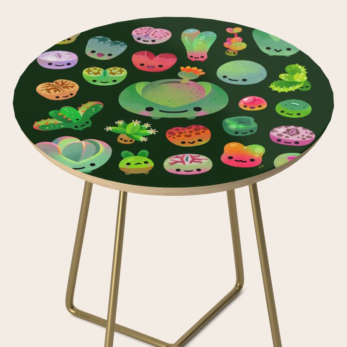 Baby succulent 3 - Mesembs (dark) Side Table Gallery Image 2