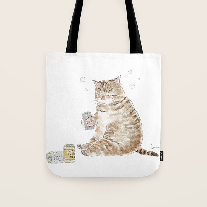 Nonbei Nyanco - Drunk cat - Tote Bag Gallery Image 1