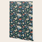 Woodland Forest Flowers - Navy Blue Wallpaper Gallery Image 2