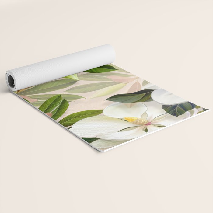 Magnolia Flowers Spring Blossom Yoga Mat Gallery Image 2