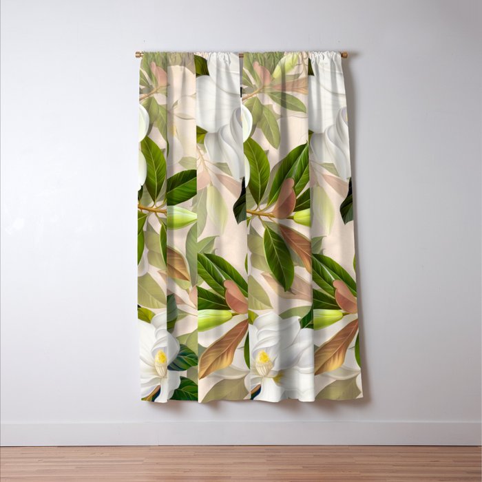 Magnolia Flowers Spring Blossom Window Curtain Gallery Image 3