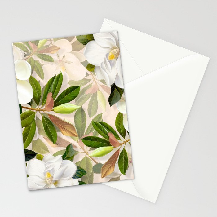 Magnolia Flowers Spring Blossom Stationery Card Gallery Image 2