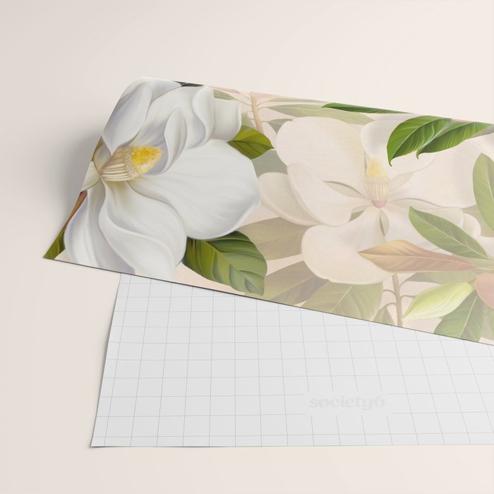 Magnolia Flowers Spring Blossom Wrapping Paper Gallery Image 2