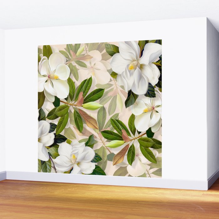 Magnolia Flowers Spring Blossom Wall Mural Gallery Image 2