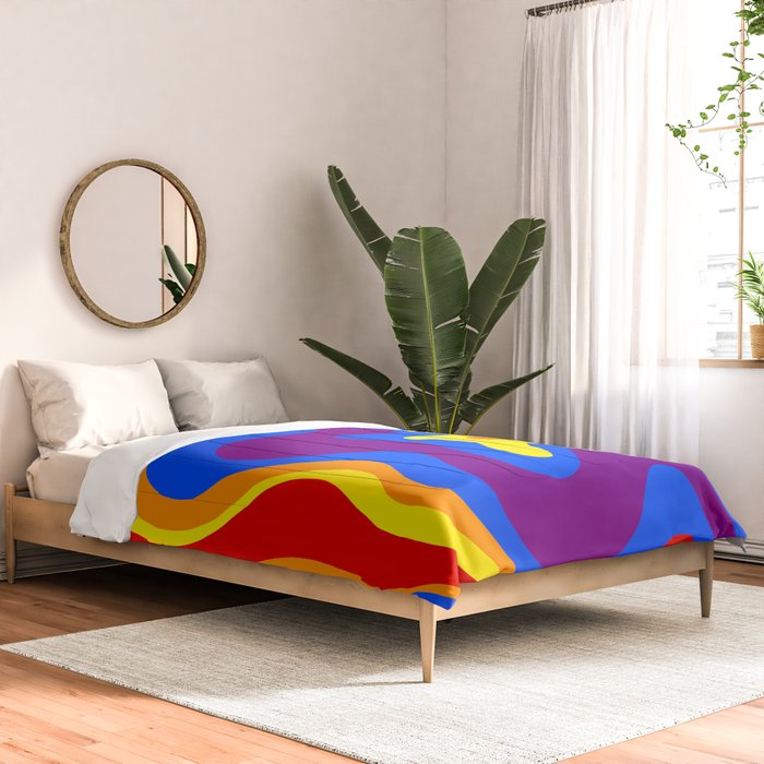 Rainbow Pride Colorful Retro Liquid Swirl Abstract Pattern Comforter Gallery Image 2